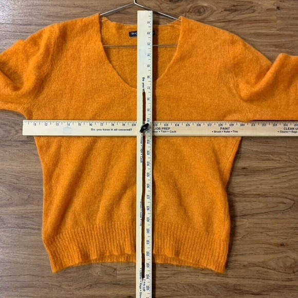 Bianco & Blu Wool Mohair Blend Long Sleeve Knit Sweater Italy Orange Size Medium - Picture 5 of 7
